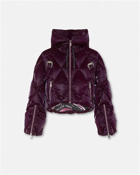 versace baroque printed down jacket|Baroque Buckle Puffer Jacket Purple .